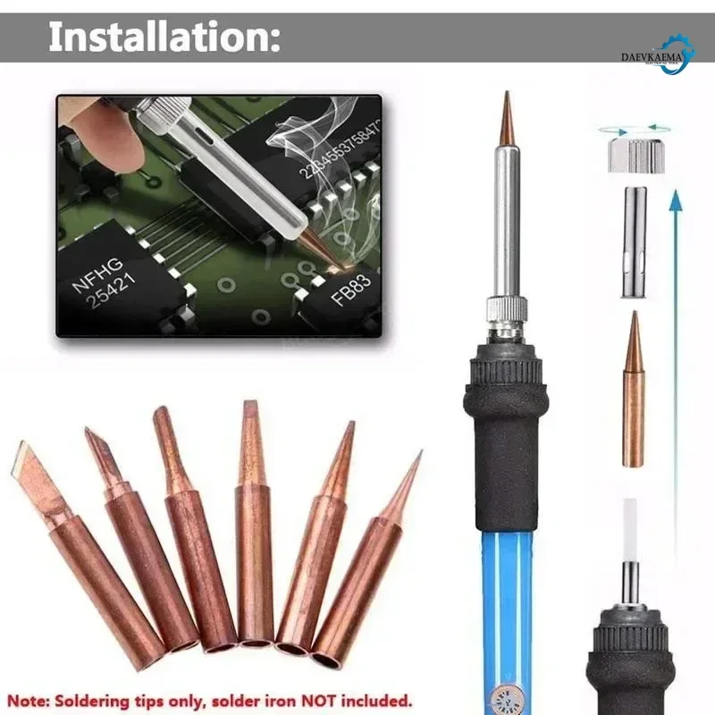 3/13 stks Hoge kwaliteit Soldeerbout Tip Zuiver Koper Ijzeren Kop Set Binnen Lasgereedschap