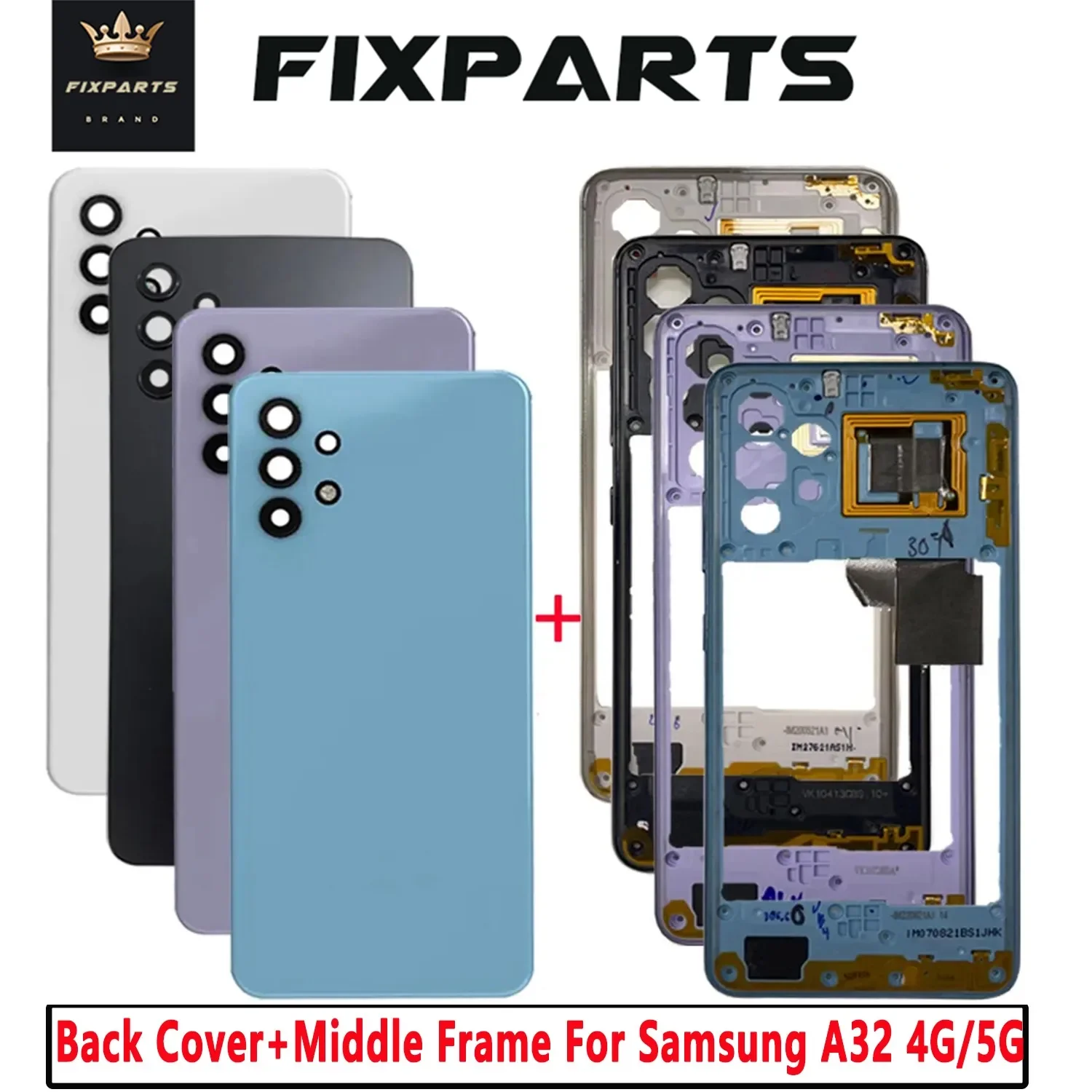 

High Quality For Samsung Galaxy A32 4G A325 5G A326 Battery Cover Back Housing Case For Samsung A32 4G 5G Middle Frame Replace