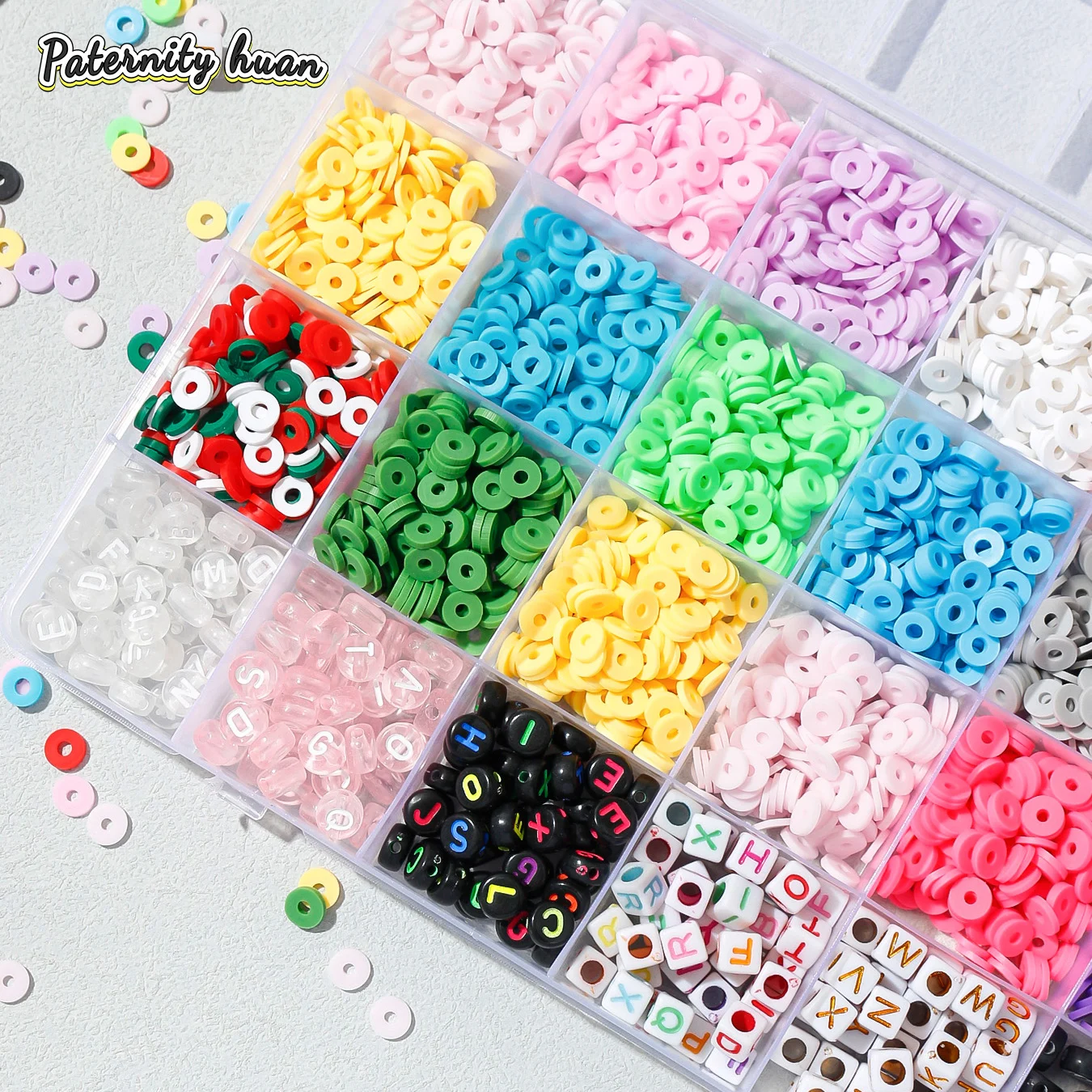 24Grids Polymer Clay Acrylic Letters  Jewelry Beads For Bracelet Necklace Earrings Handmade Craft DIY Jewelry Making