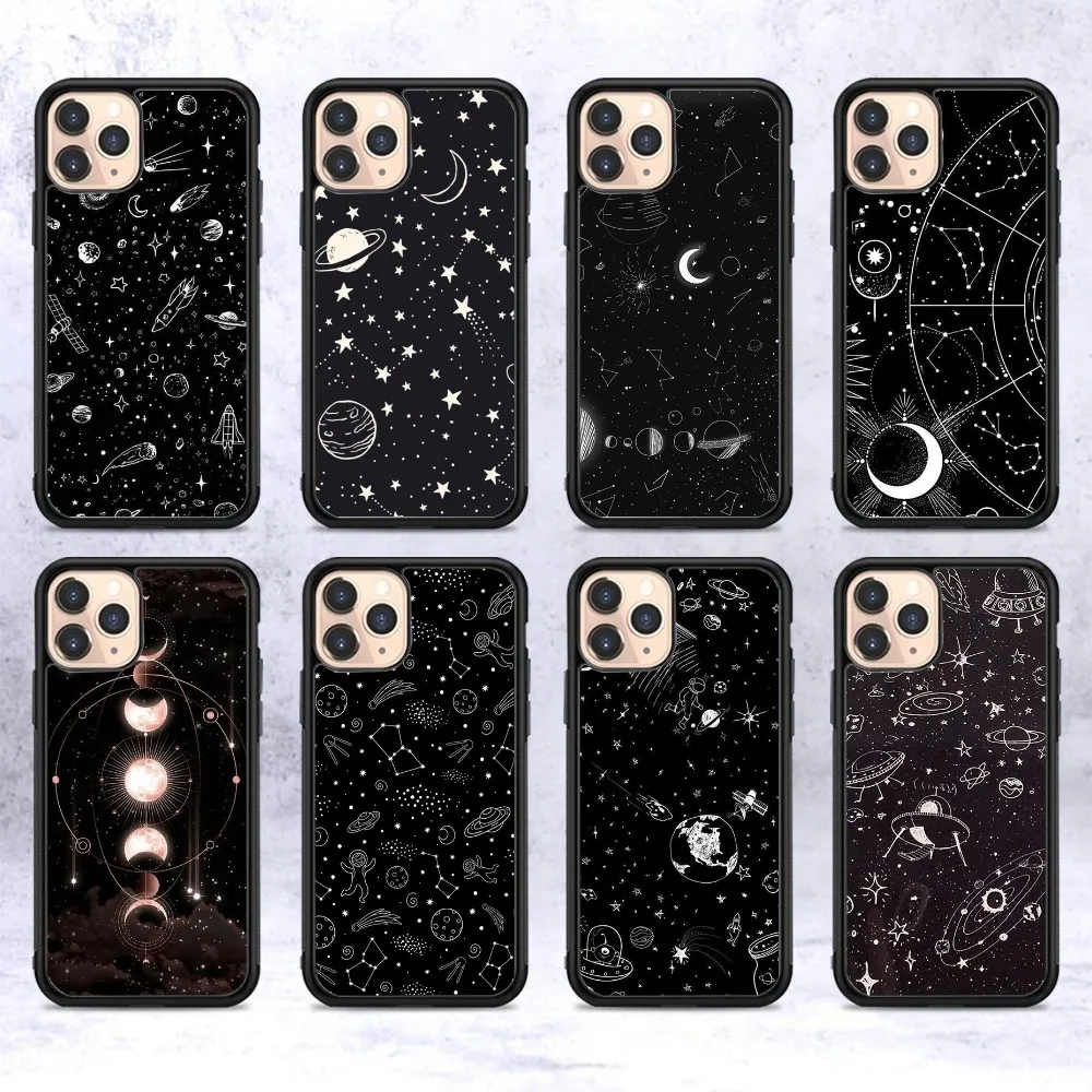 Sky Space Planet Moon Stars Phone Case Silicone PC+TPU For Samsung S10 20 30 22 23 24 Plus Lite Ultra Cover