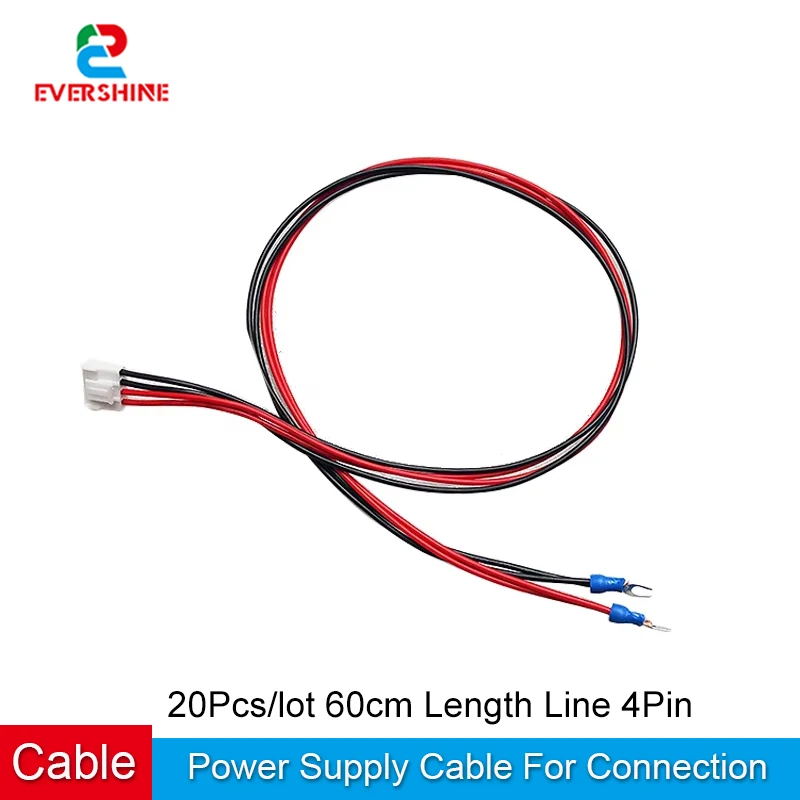 20PCS/Lot 60cm Length Line 4Pin Power Supply Cable For Connection LED Display Screen Module