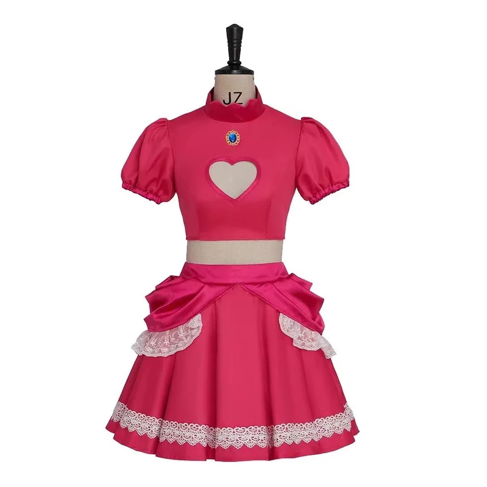 Peach Cosplay Costume para meninas, Anime Game, Filme, Disfarce, Halloween, Fato De Carnaval