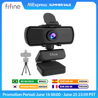 FIFINE 1440p Full HD PC Webcam with Microphone, tripod, for USB Desktop & Laptop,Live Streaming Webcam for Video Calling-K420