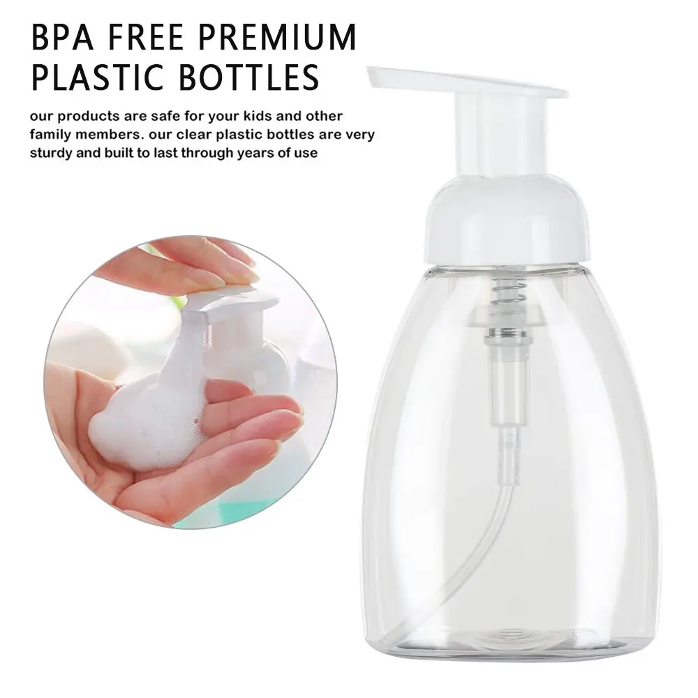 1pcs Useful Plastic Shampoo Shower Gel Liquid Pump Container Clear Foaming Bottle Soap Dispenser