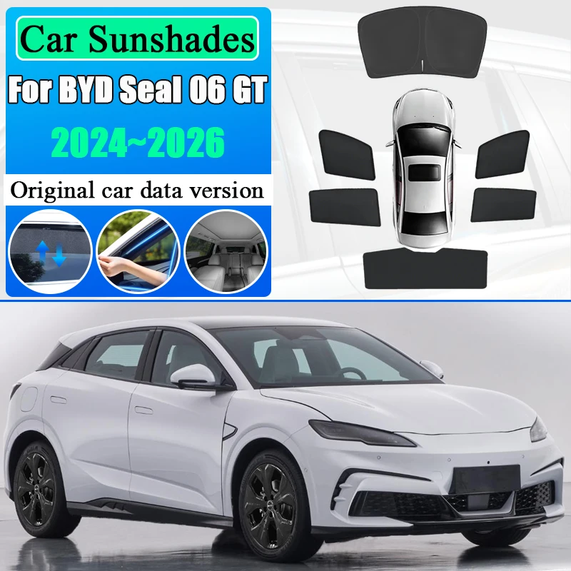 

Car Window Mesh Sunshade For BYD Seal 06 GT 2024 2025 2026 UV Protection Visor Anti-mosquito Privacy Curtain Auto Accessories