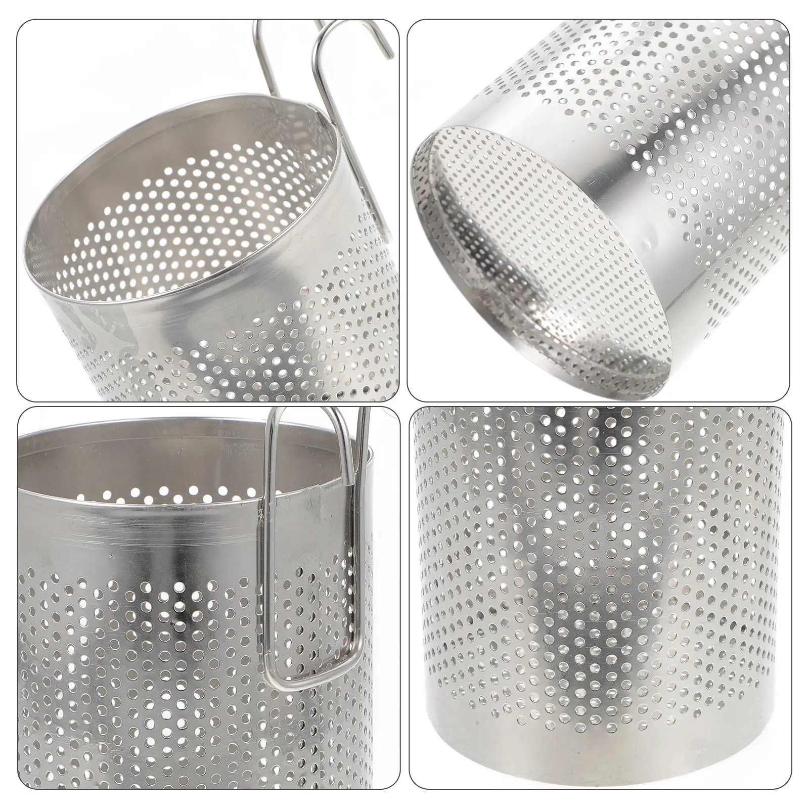 Premium Stainless Steel Cutlery Holder Chopstick Draining Box with Contemporary Design for Countertop Organization Drying Spoon