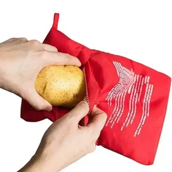Microwave Potato Bag Reusable Express Microwave Potato Cooker Bag Baked Potato Cooker Perfect Potatoes 4 Minutes Red Baked Pouch