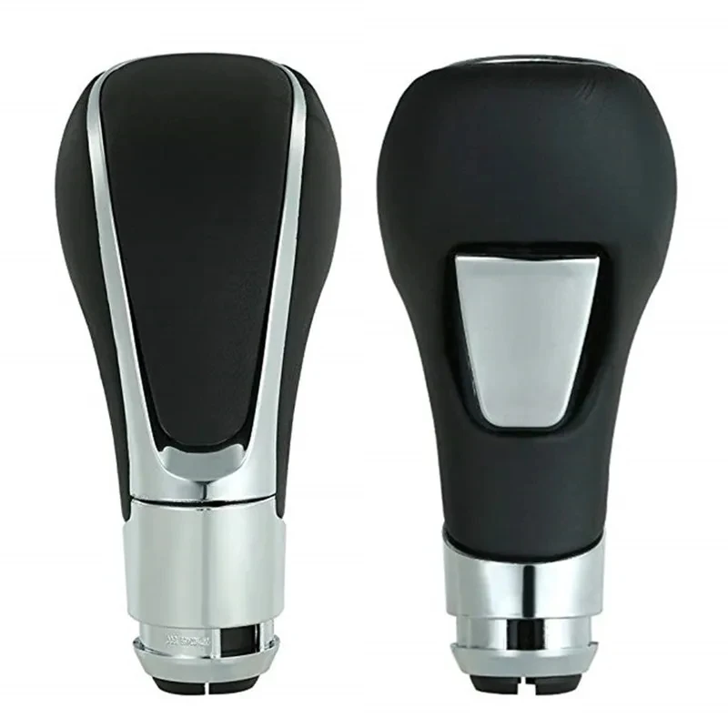 Leather Chromed AT Gear Shift Knob for Opel for Vauxhall Insignia PU Car Gearshift Shifter Lever Stick Headball Pen Black Brown