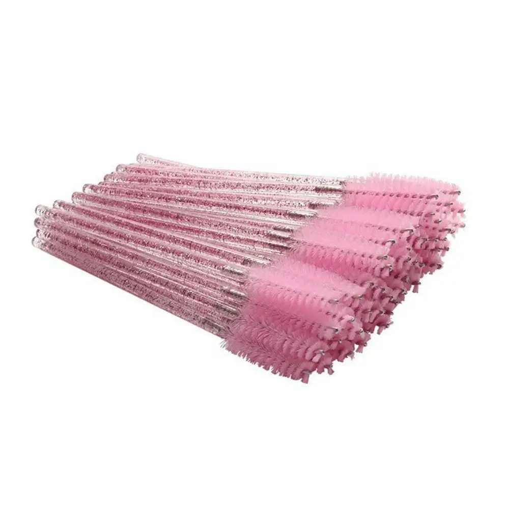 Nouveau bâton de cristal baguettes de Mascara jetables élasticité brosse à cils colorée applicateur de sourcils à paillettes