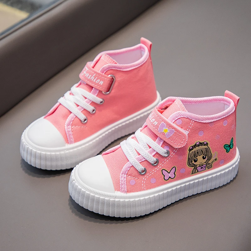 Kids Casual Shoes with Anti Slip Soft Sole Mid Top Spring Autumn Outdoor Childrens Canvas Shoe Sizes 26-37 Sandalias De Mujer