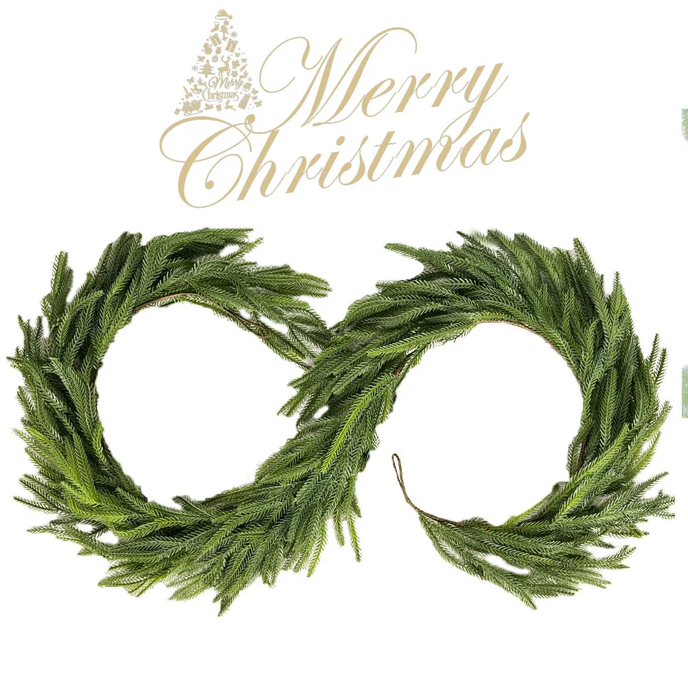 

Christmas Decorations PVC Pine Needles Rattan Cypress Leaf Artifical Plants Christmas Tree Vine Home Table Wall Hanging Decor