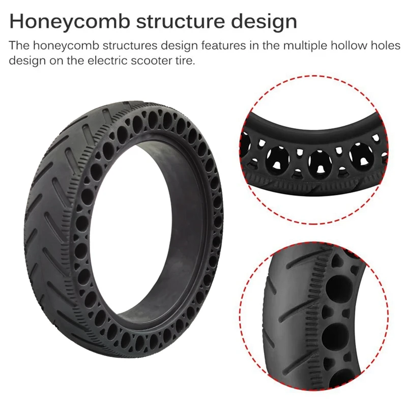 8.5 Inch Electric Scooter Honeycomb Shock Solid Tires Durable Rubber Solid Tire For Xiaomi M365/1S/Pro