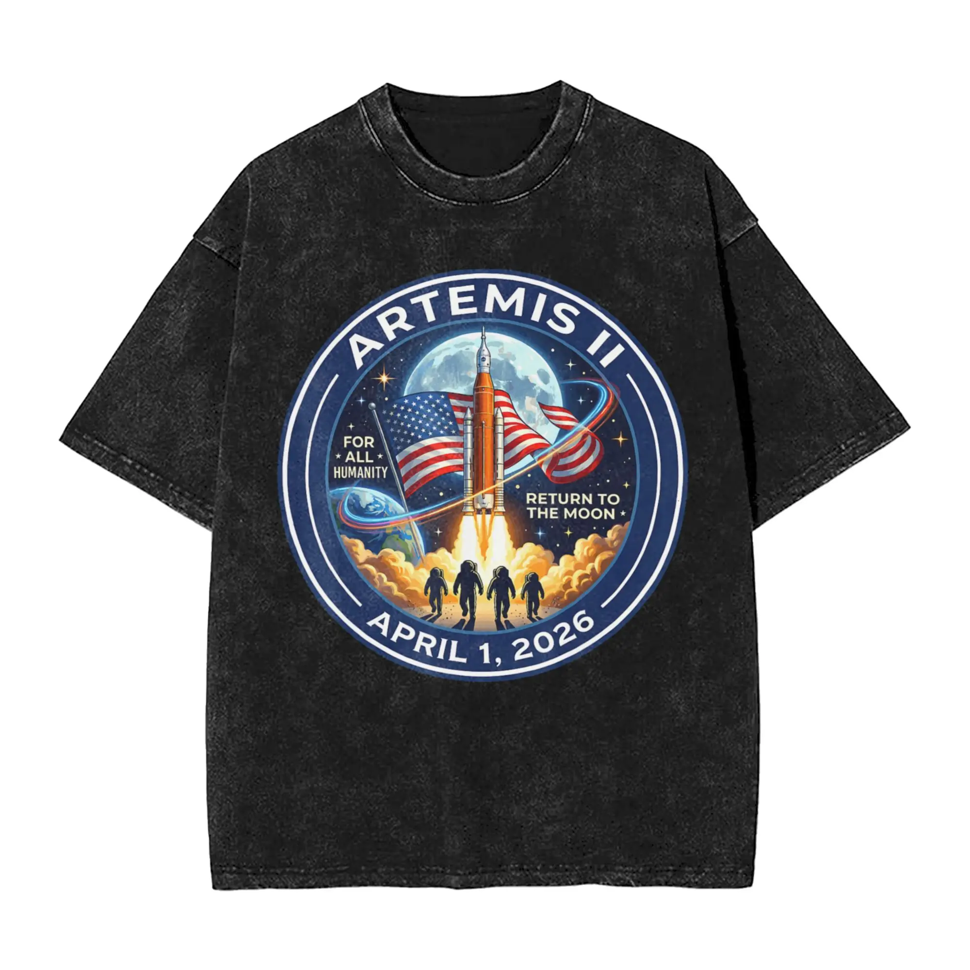 Men Women T-Shirt Artemis II 2026 Rocket Launch Mission to The Moon Artemis 2 T-Shirts Fashion Summer Tees Vintage Casual Tops