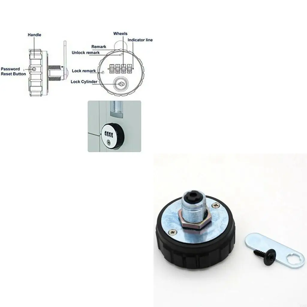 4-Digit Combination Cabinet Lock Heavy Duty Round Padlock with for Key for S