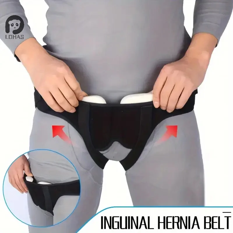 1pc Adjustable Adult Hernia Belt Man Inguinal Groin Support Inflatable Hernia Bag With 2 Removable Compression Pads Pain Relief