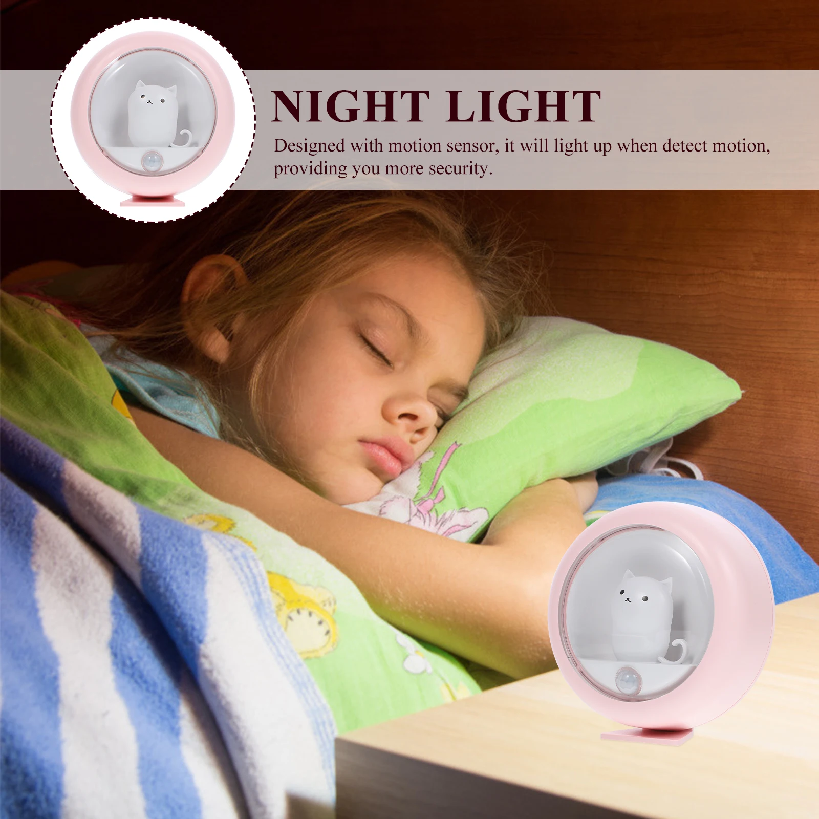 

Motion Sensor Night Light Small Nightlight For Kitchen Hallway Closet Stairs Baby Room Security Light Non-Flicker Compact Design