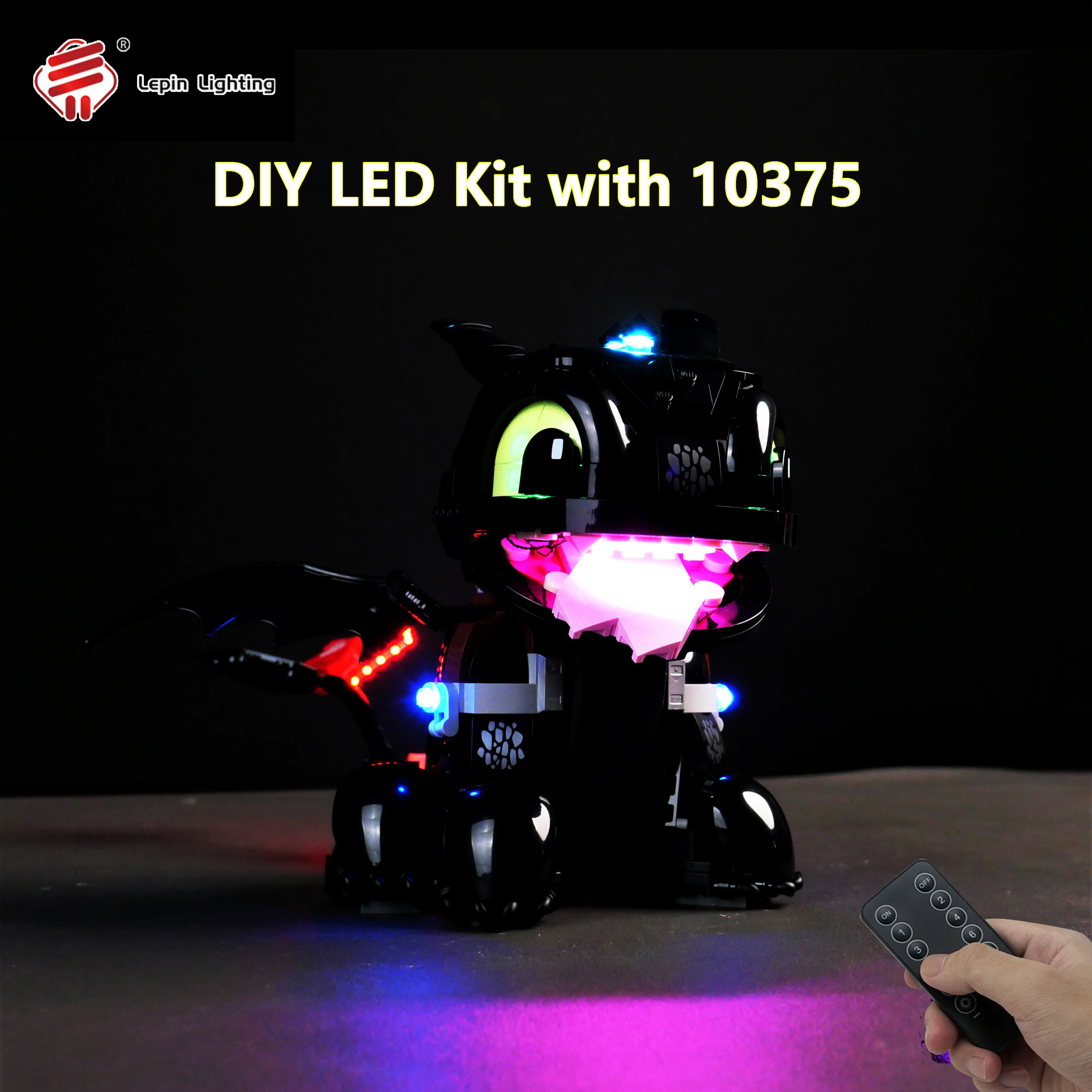

DIY LED Light Kit Compatible with 10375 Dragon Rider Set Remote Control Lighting Decoration Building Blocks Display Gift