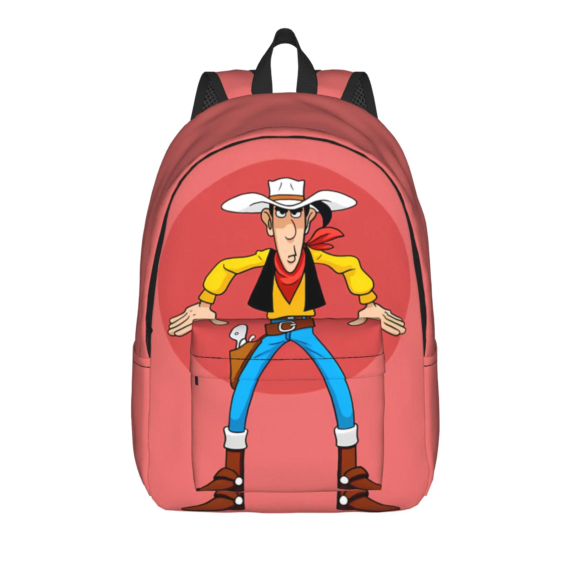 Classic Lucky Luke Standing Backpack Female  Large Backpacks Polyester Pretty School Bags Travel Custom Rucksack