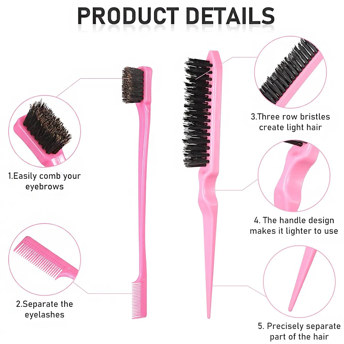 طقم أدوات صالون مكون من 7 قطع مع حزام معصم مغناطيسي وزجاجة رذاذ وحلقة جديلة الشعر ومشط خاص للشعر المستعار الحقيقي #4