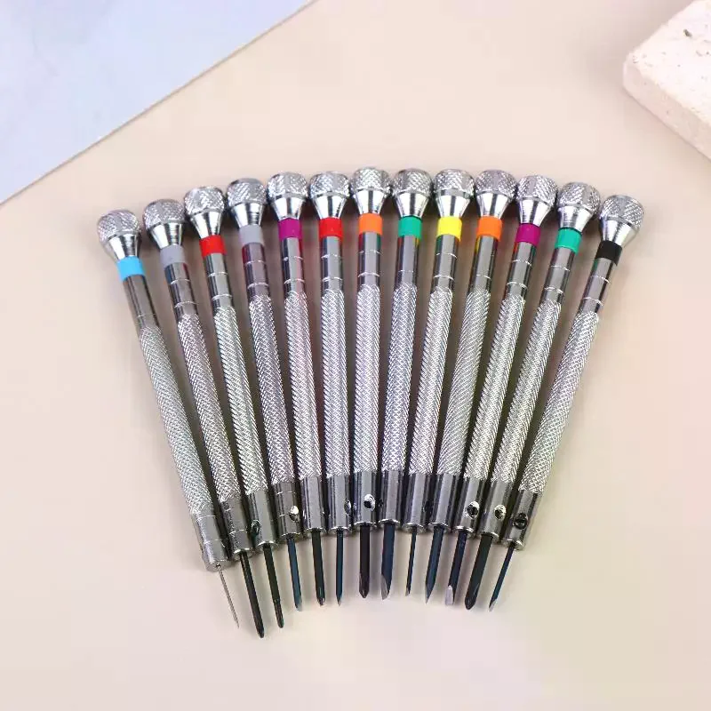 13pcs Precision Screwdriver Set 0.6-2.0mm Iron Cross Head Repair Kit for DIY Electronics and Watches