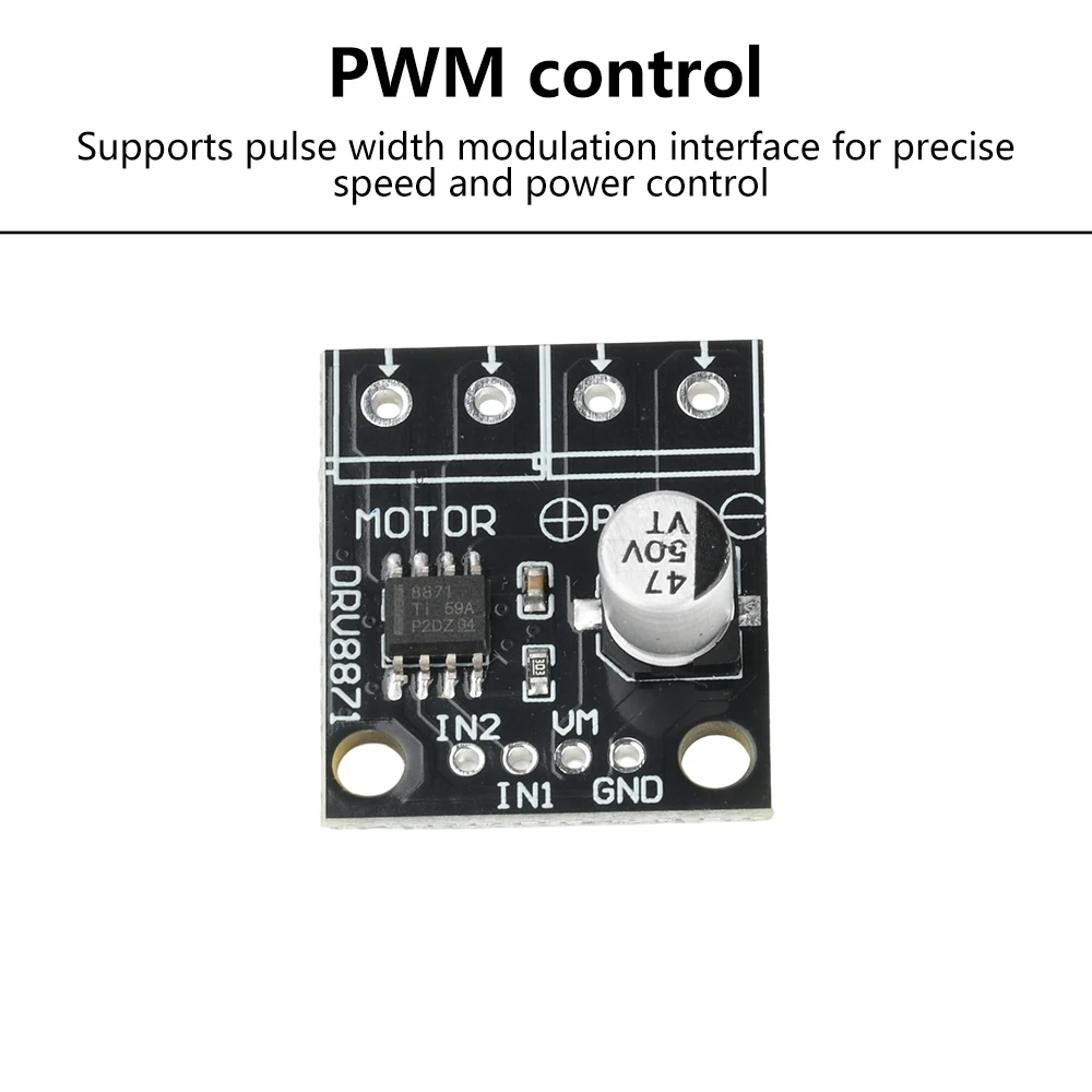 DRV8871 DC 6.5-45V H-Bridge Driver del motore spazzolato Scheda breakout Modulo di controllo del motore PWM 3.6A Sensazione corrente interna massima