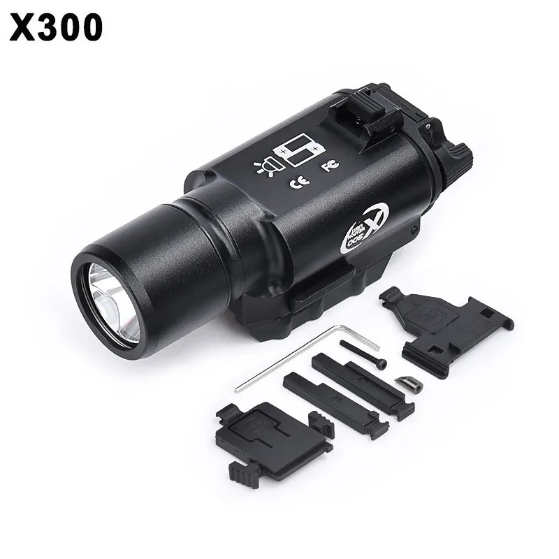 WADSN Metal X300 X300U X300UH-B X300V XH35 Tactical Flashlight LED Strobe Light For 20mm Rail Weapon Airsoft Pistol Accessory