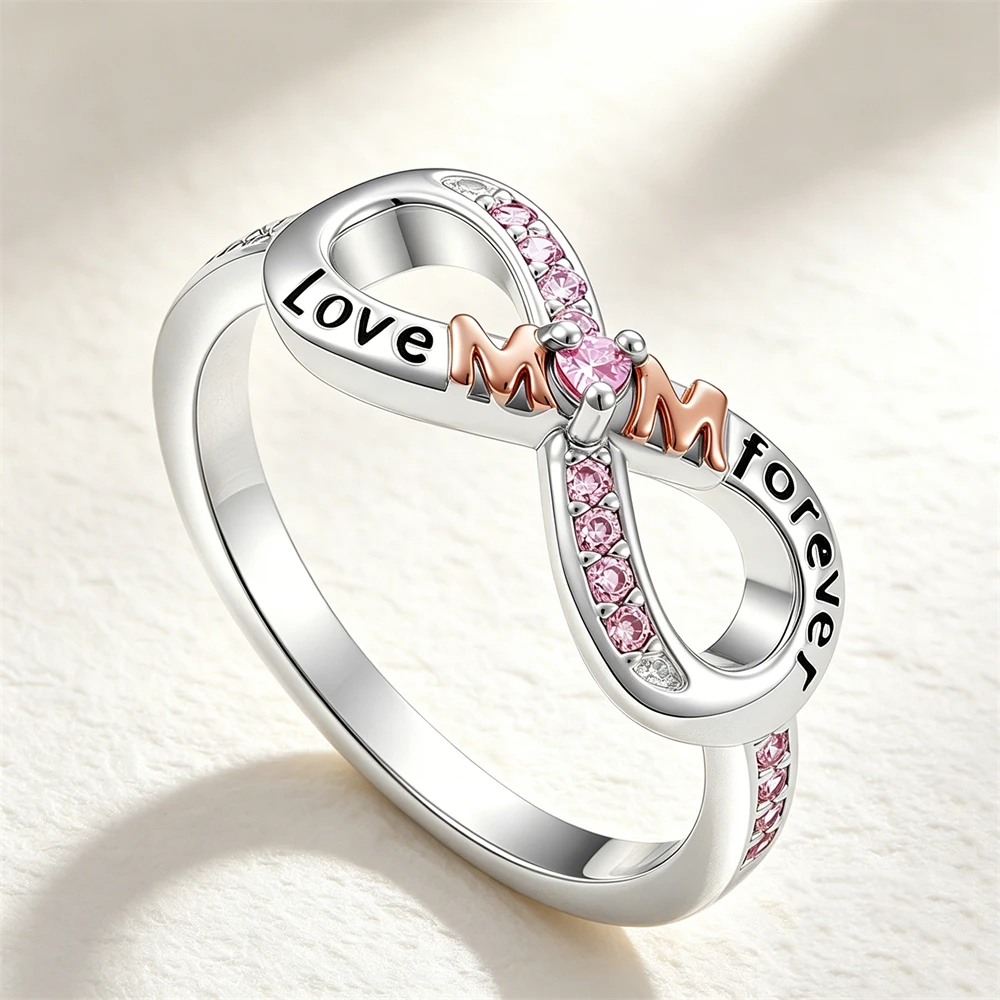Women's 925 Silver Pink Blue Butterfly Love Ring