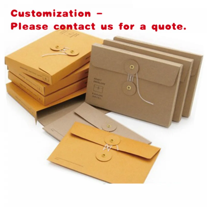 

custom.Custom Envelope with Button Packing Thank You Cards Kraft Paper Envelope with String