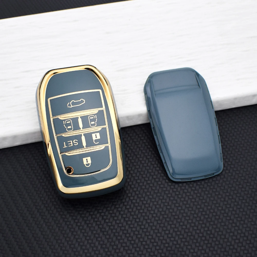 Soft TPU Anti-Scratch Car Key Case Cover for Toyota Land Cruiser Fortuner Camry Prado Crown Hilux Yaris Cross Innova Key Bag
