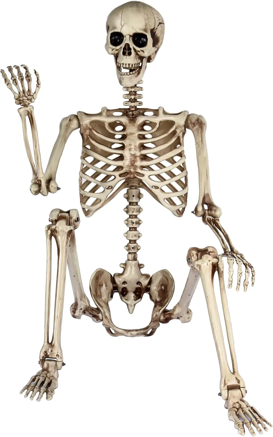 5.4Ft Life Size Poseable Skeleton, Giant Full Body Bones with Movable Joints, Halloween Outdoor Decor for Yard Garden Porch Lawn