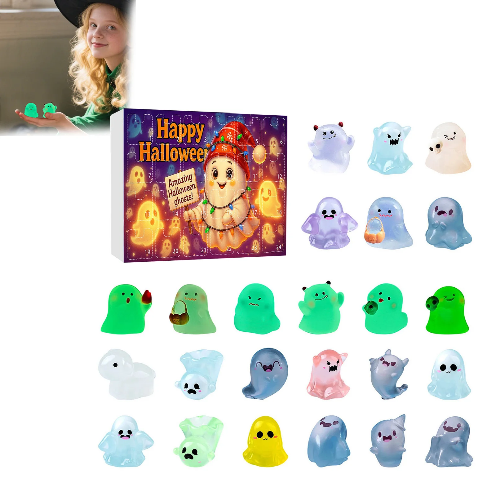 

Small Battery Powe Lights with Timer Glow In The Dark Halloween Advent Calendar Mystery Desktop Ornament 1 Minute Game Timer