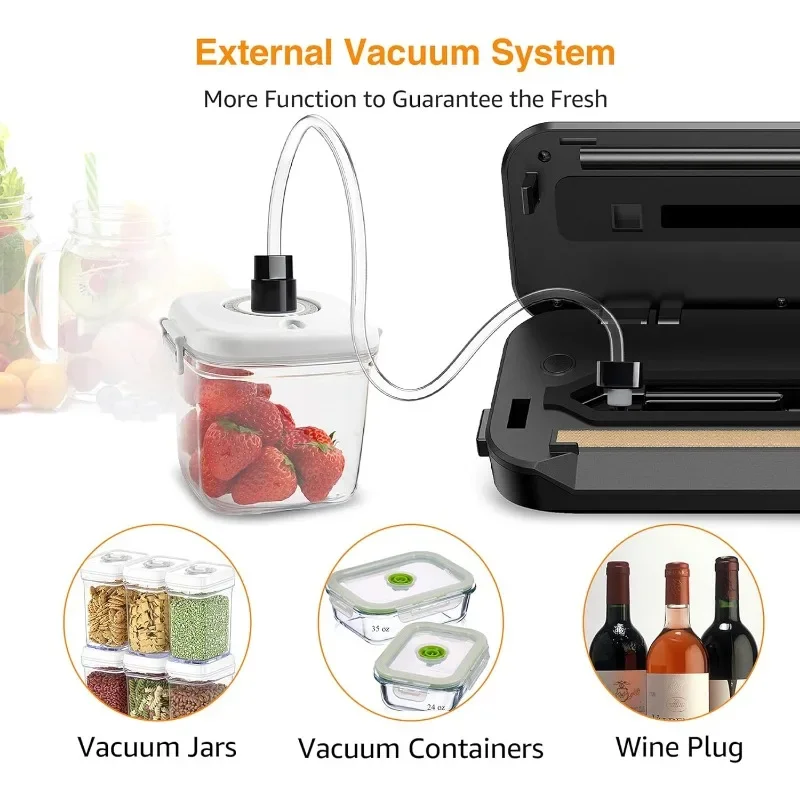 HAOYUNMA Vacuum Sealer Machine | 80kPa Suction PowerCompact One-Touch Automatic Food Sealer with External Vacuum System