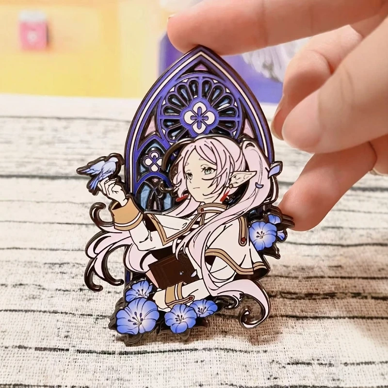 Frieren: Beyond Journey's End, аниме-колеги, квадратический элемент, мультяшный металлический значок, изысканное украшение, подарок на день рождения