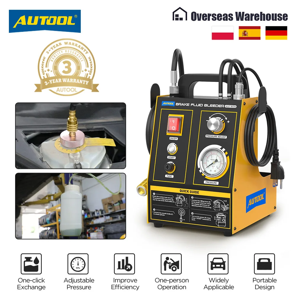 AUTOOL AST605 Brake Oil Changer Exchanger Oil Pump Brake Oil Exchanger Car Brake Purge Oil Pump Automobile Brake Oil Exchanger
