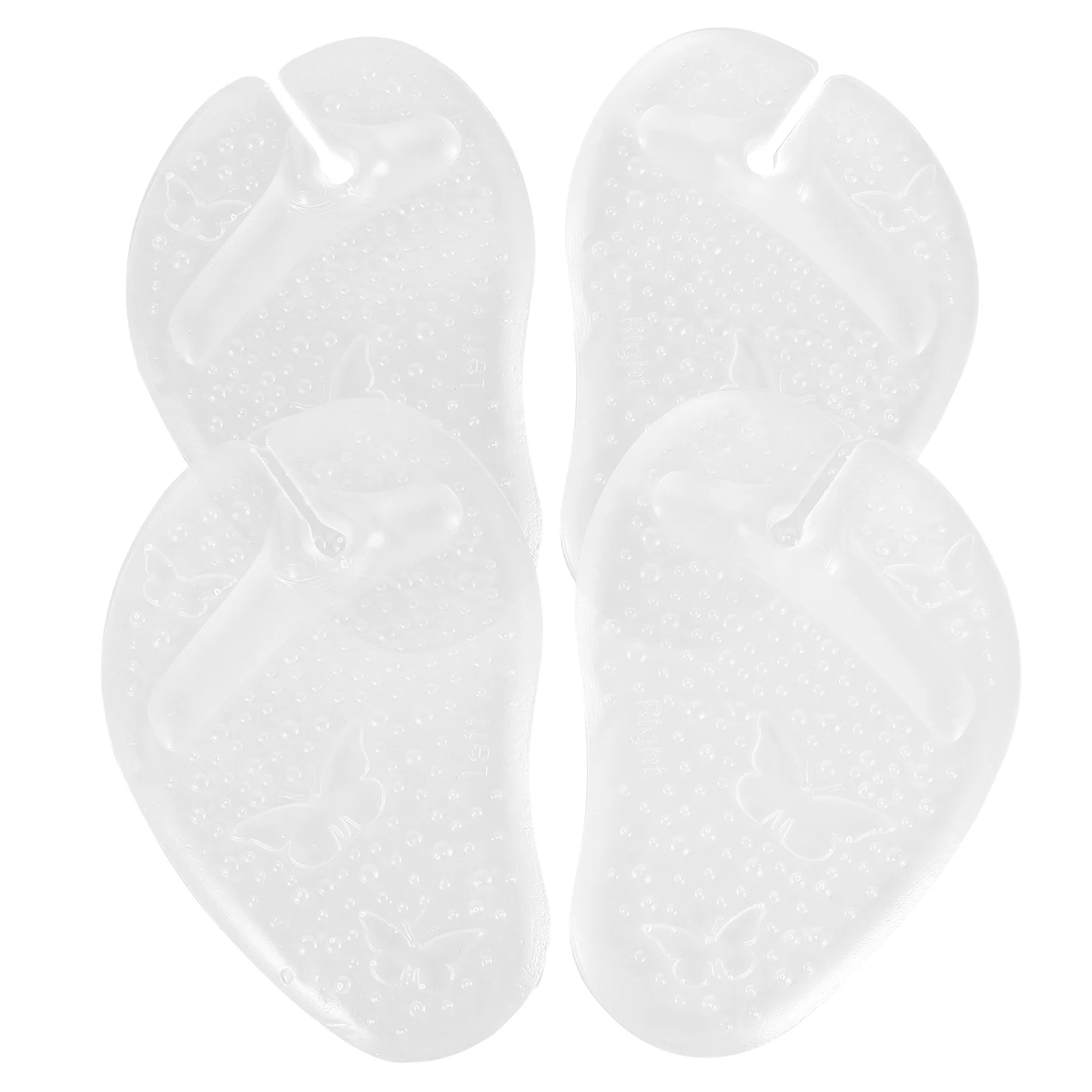 

4 PCS Herringbone Foot Pad Anti Metatarsal Gel Insoles Clear Transparent Forefoot Pads Comfortable Support for Women Foot