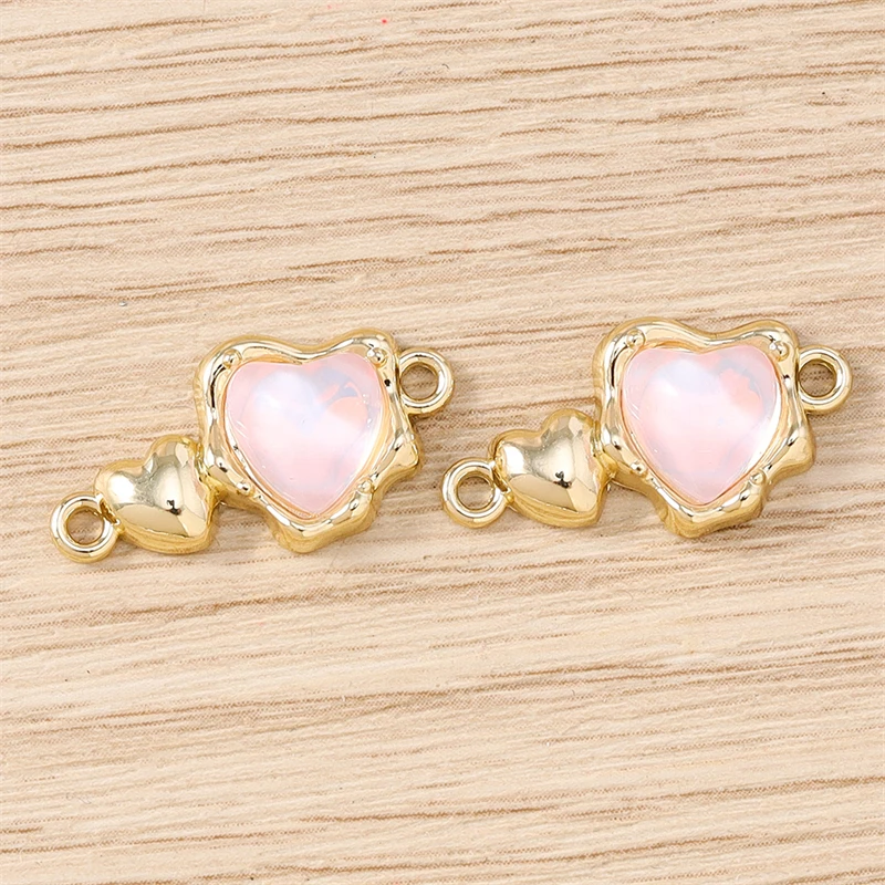 

5pcs 22x11mm Cute Crystal Love Heart Charms Connectors for Jewelry Making DIY Bracelets Necklaces Earrings Handmade Crafts Gifts