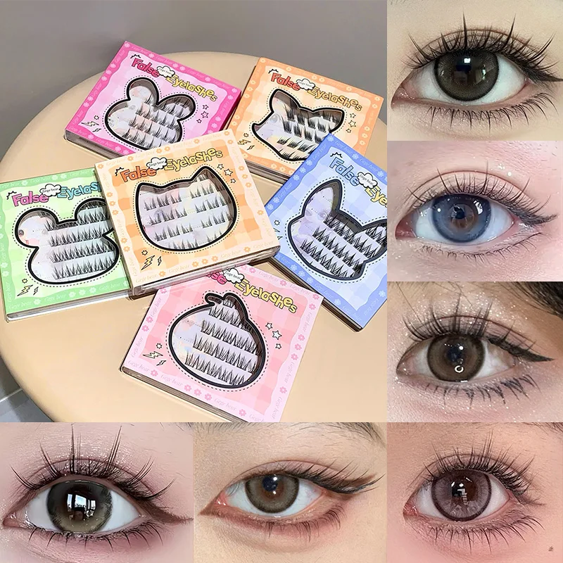 Gege Bear 接着剤不要のつけまつげ - 軽量で自然な外観、初心者に最適、小さな目にも最適