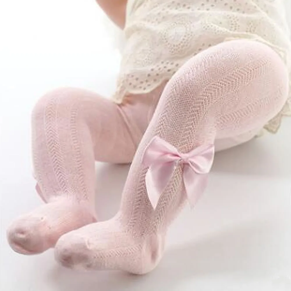 

Thin Girls Tights With Bowknot autumn new Fashionable Female Baby Pantyhose Autumn Wear western style Kids Tights