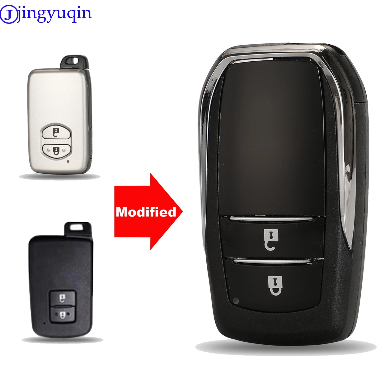 

jingyuqin Modified 2Buttons Car Key Shell Cover Case For Toyota Chr C-hr Land Cruiser 200 Avensis Auris Corolla Smart Key
