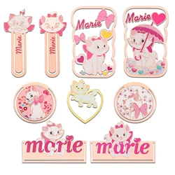 9 Styles Disney Disney Marie Cat Bookmarks Pink The Aristocats Cute Metal Book Page Mark Clip Card for Women Girls Collection