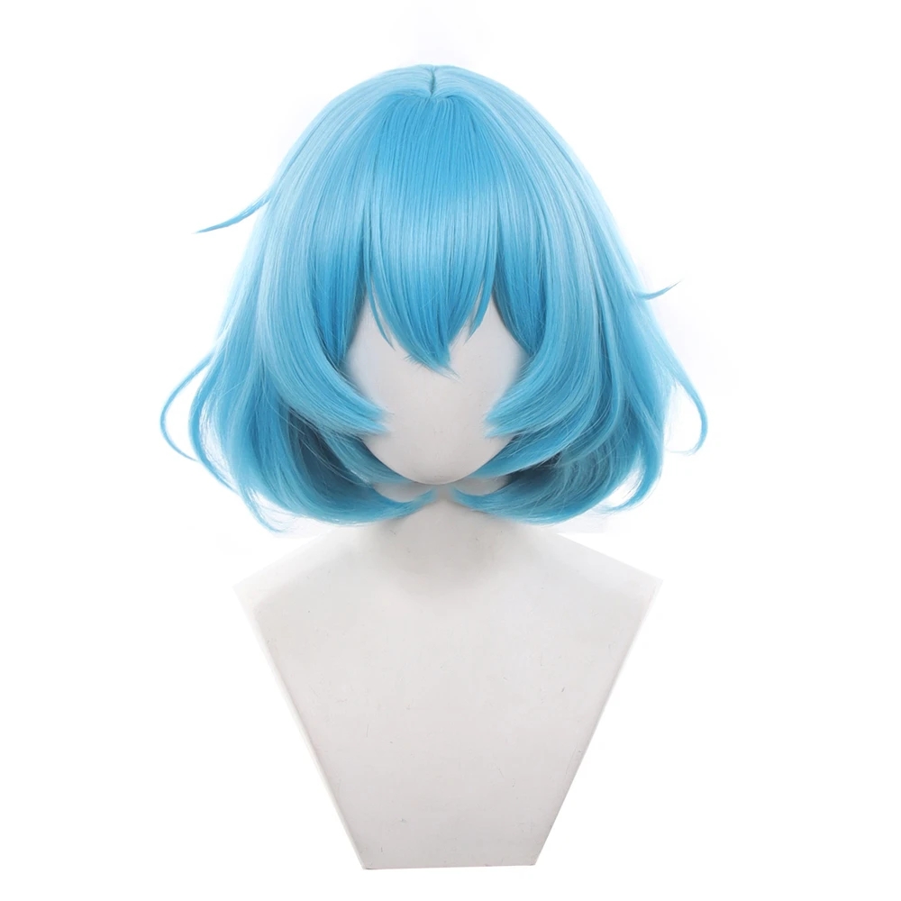 

Daji Line Friends Cosplay Wig 30cm Blue Heat Resistant Hair Halloween Party Carnival Role Play Wig