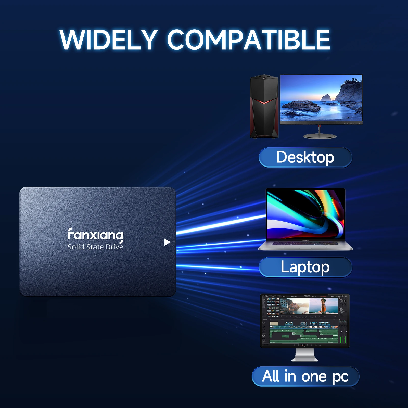 Fanxiang S109 SSD z pamięcią podręczną 2,5\'\'SATA SSD 1TB 2TB 4TB Pełna prędkość 560MB/s Wewnętrzny dysk półprzewodnikowy do laptopa PC Desktop