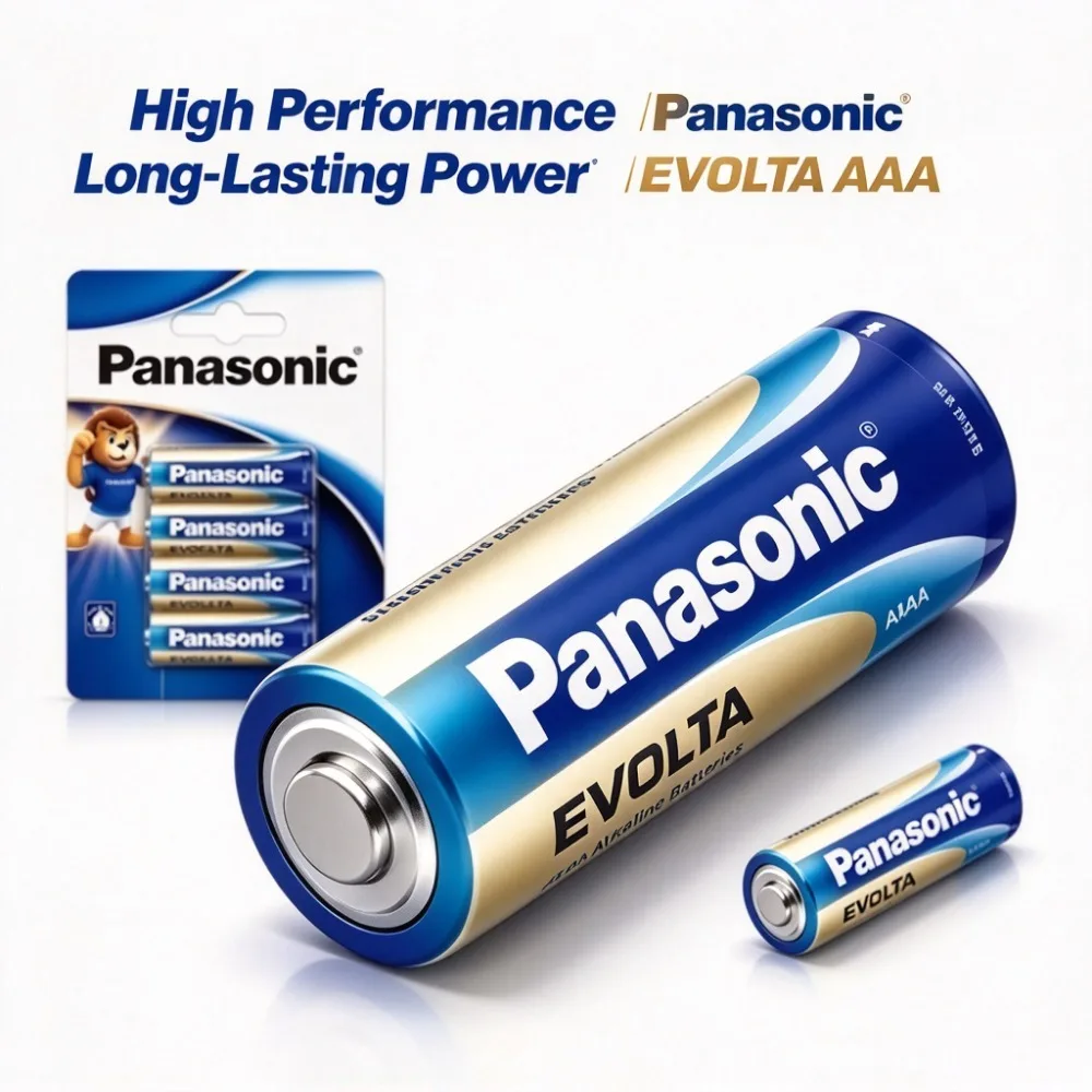 Panasonic LR03 AAA 1.5V Alkaline Battery 4Pcs Long Shelf Life Leakproof Dry Battery for Flashlight Clock Radio Toys