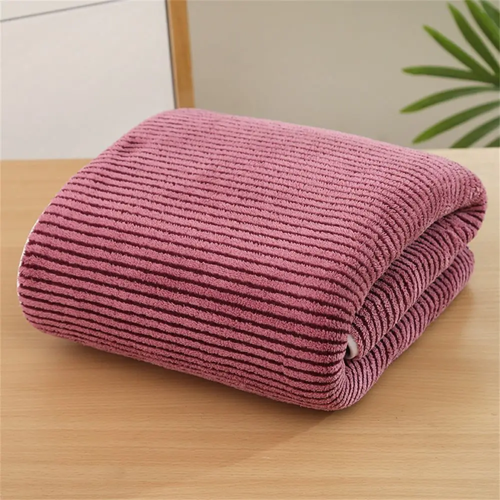 Coral Fleece Deep Striped Towel Velvet Absorbent Towel Thick Soft Bathroom Facial Towel Comfortable Facial Wipes