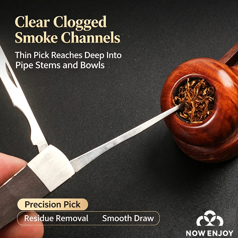 NOW ENJOY High-Q Tobacco Smoking Pipe Cleaner  Presser Pressing Rod 3-in-1 Tobacco Pipe Cleaner Smoking Tamper Tool view 4