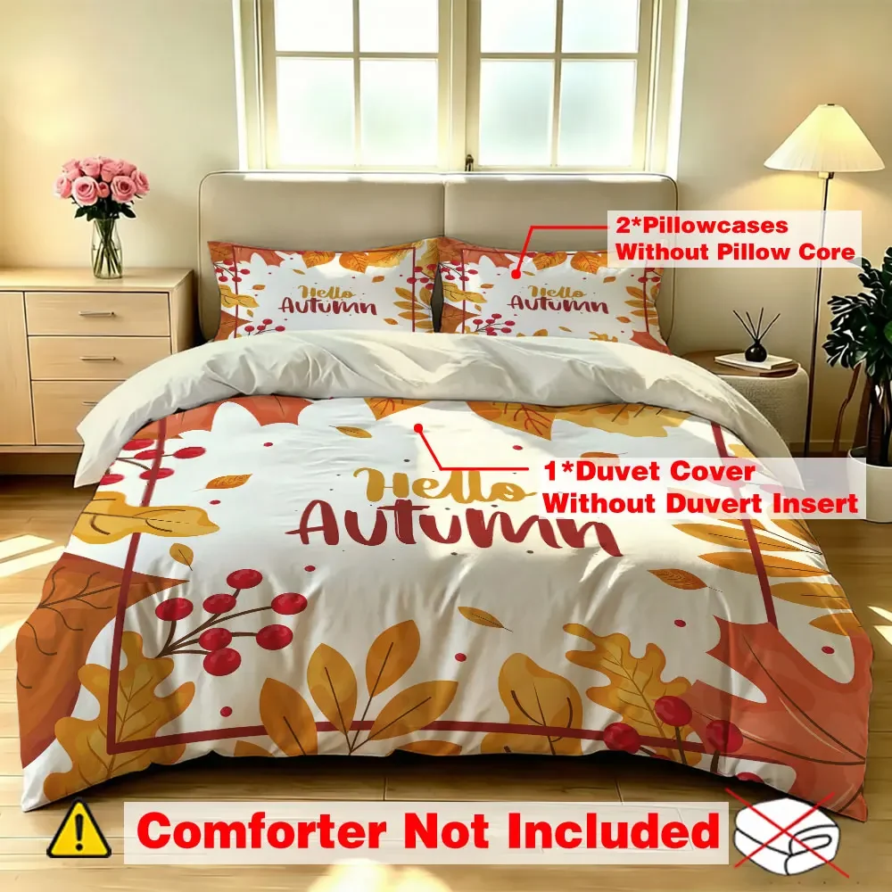 3pcs 90g polyester home decorations featuring autumn-themed red leaves berries soft comfortable look home decoration