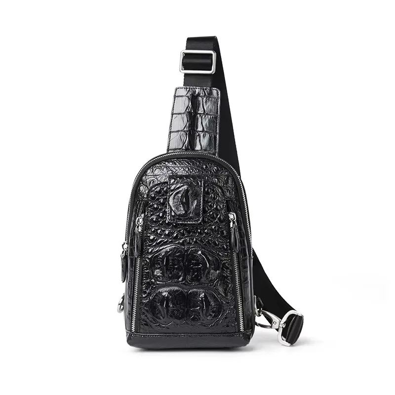 

gete new crocodile bag male fashion multi-function single shoulder crocodile Men chest bags