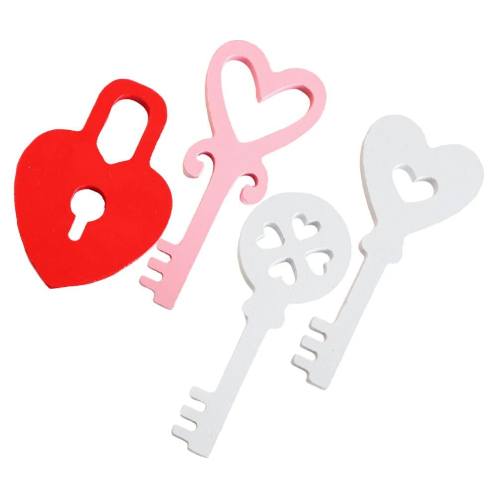 

4 Pcs Shaped Love Lock Pendant Valentine's Crafts Household Valentines Day Ornaments