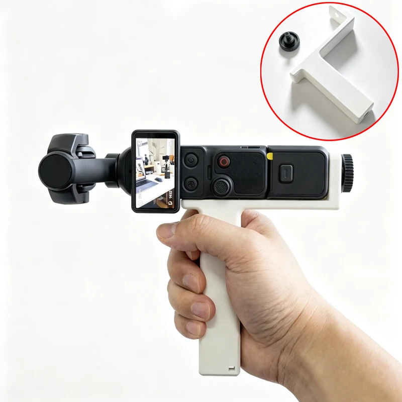 1PCS For DJI Osmo Pocket 4/4P Camera Vertical Shooting Handle Portrait Grip w Anti-Scratch Foam Pad​/Strap Hole/Expansion Port