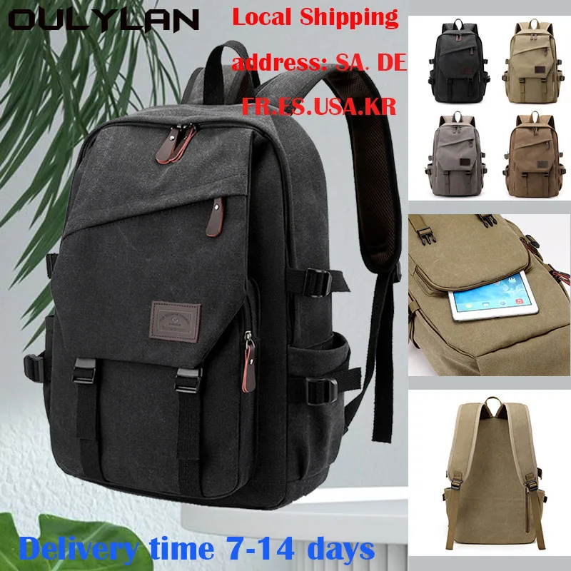 Oulylan Leisure Computer Bag 15.6 Inch Men's Backpack Travel Shoulder Bag Fashion Trend Students Schoolbag  Korean Back Pack Moc